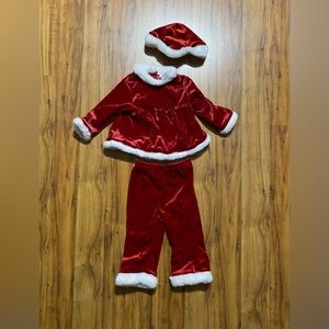 Rose Cottage Baby Girl Holiday Christmas Top & Pants Set W/Hat Size 12 Months